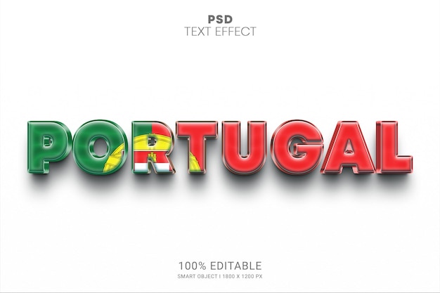 Portugal PSD editable text effect design