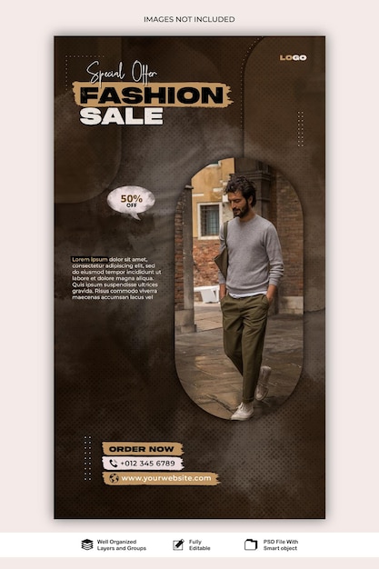 Post fashion  New collection fashion sale fashion agency social media web post banner template psd