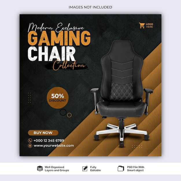 post Gaming chair new sale Gaming chair social media web story post template psd