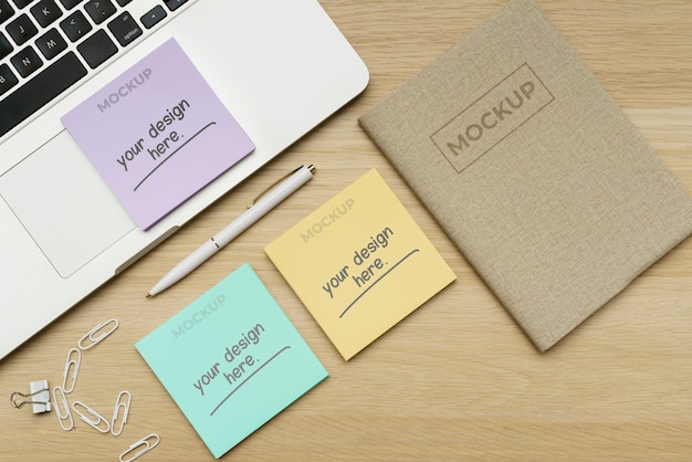 PSD post it note mockup design