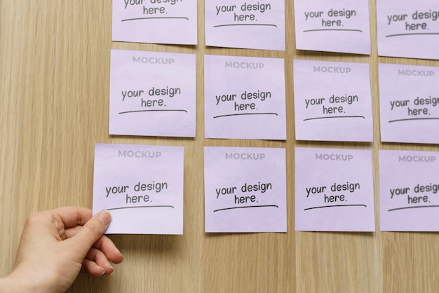 PSD post it note mockup design