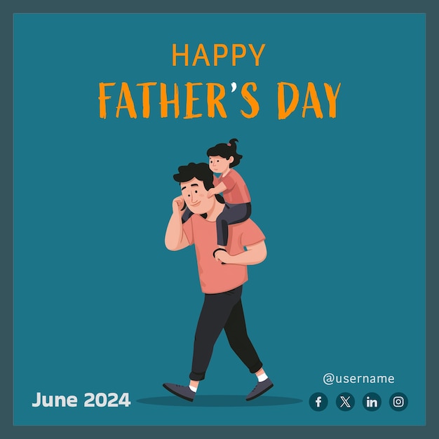 a post or poster for fathers day with a picture of father and child