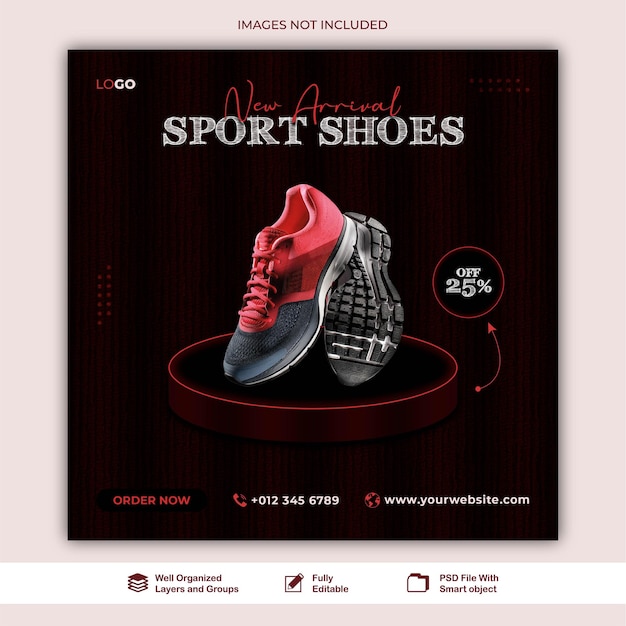 post shoes  New collection fashion sale fashion agency social media web post banner template psd