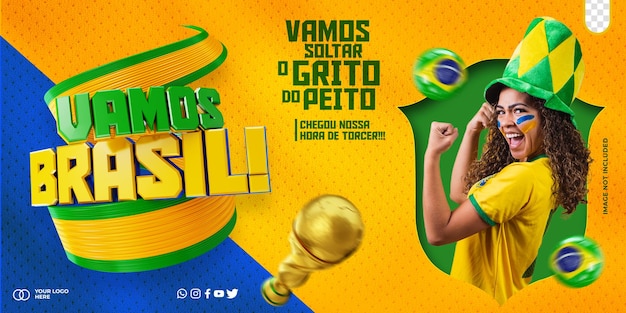 Post social media brazilian fans for the world cup in qatar 2022