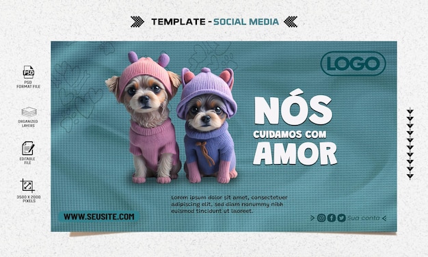 PSD post social media facebook pet shop