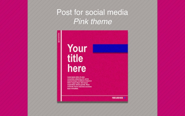 PSD post for social media pink theme