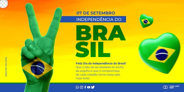 Post template social media for independence of brazil 7 de setembro in brazil