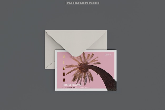 PSD postcard mockup with envelope