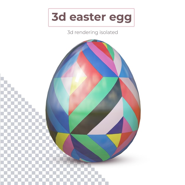 A poster for 3d easter egg with a geometric design.