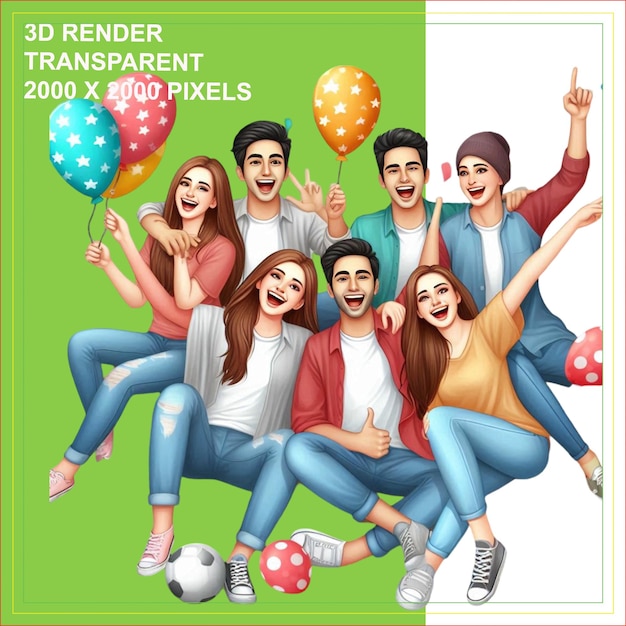 a poster for the 3d presentation of a group of people