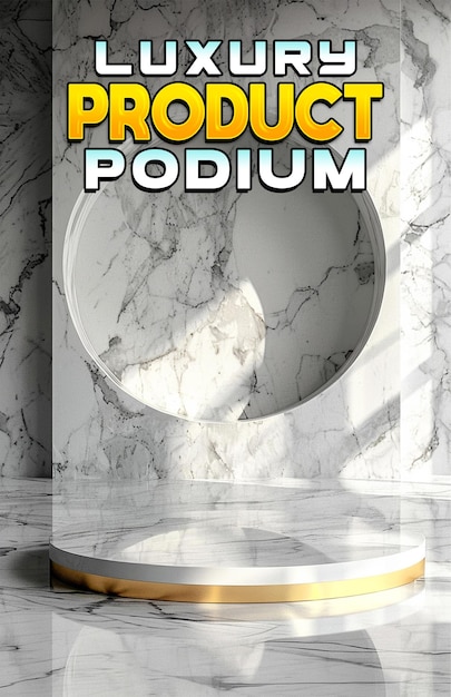 PSD a poster for 3d realistic podium background for product display