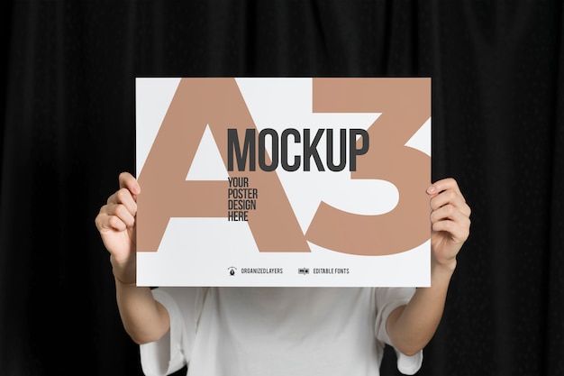 Poster in A3 size mockup 