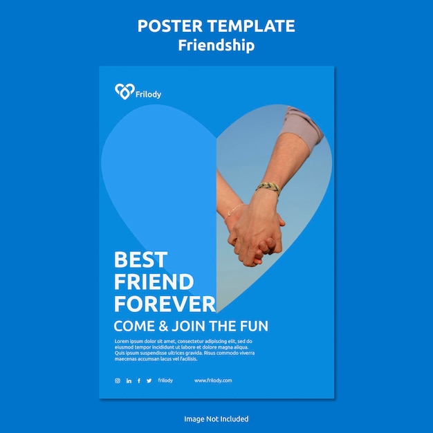 Poster a4 template youth friendship day 2023