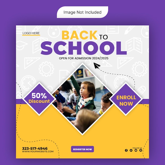 a poster for back to school with a picture of a child on it