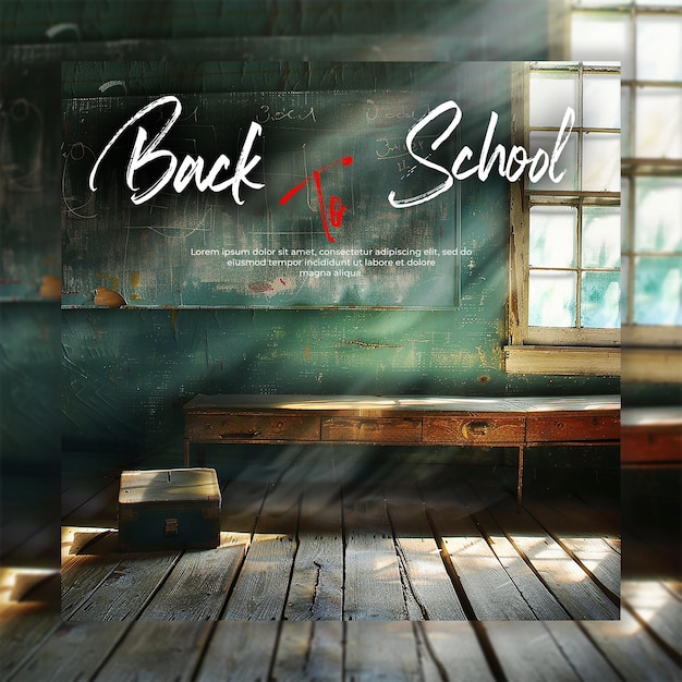 PSD a poster for back to school with the words back to school written on it