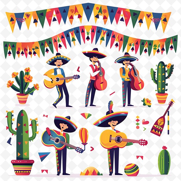 a poster of a band with a band of mexican and cactus