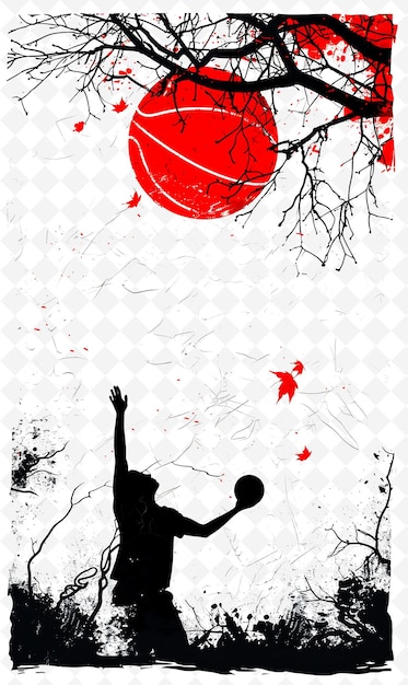 PSD a poster for a basketball game with a red ball in the background