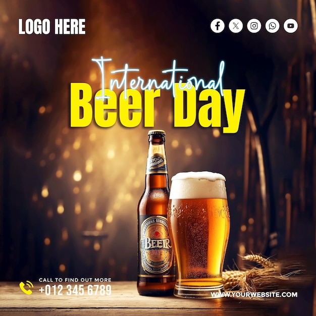 a poster for the beer festival day with a bottle of beer