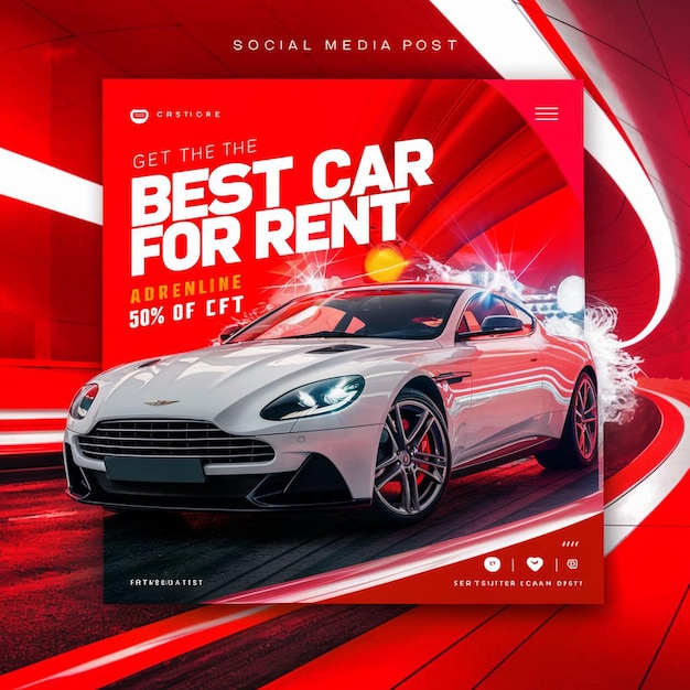 a poster for the best car for rent