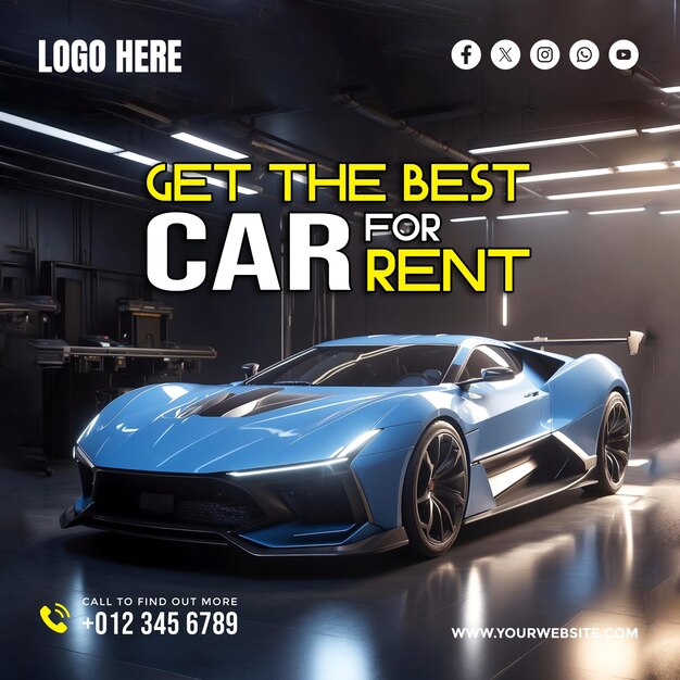 PSD a poster for the best car for rent