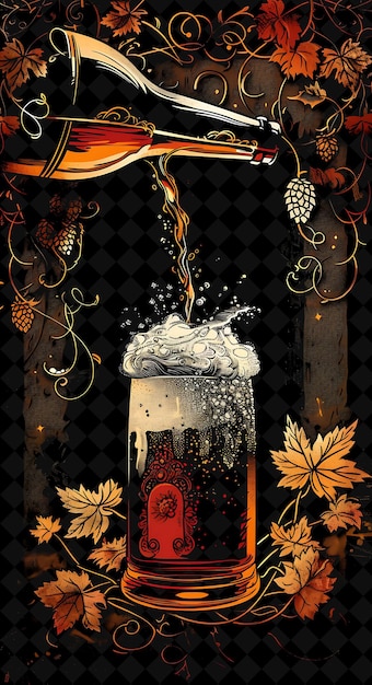 a poster for a bird drinking from a bottle of beer