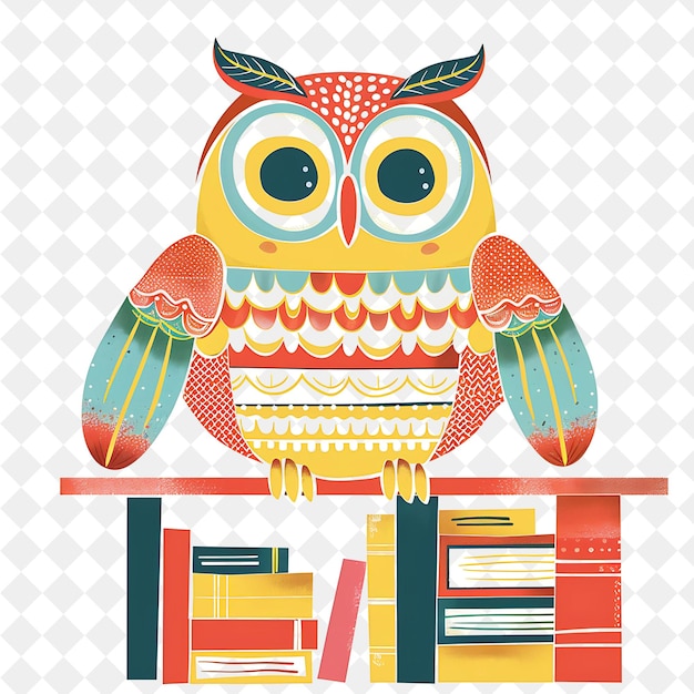 PSD a poster for a book called owl with a book on the top