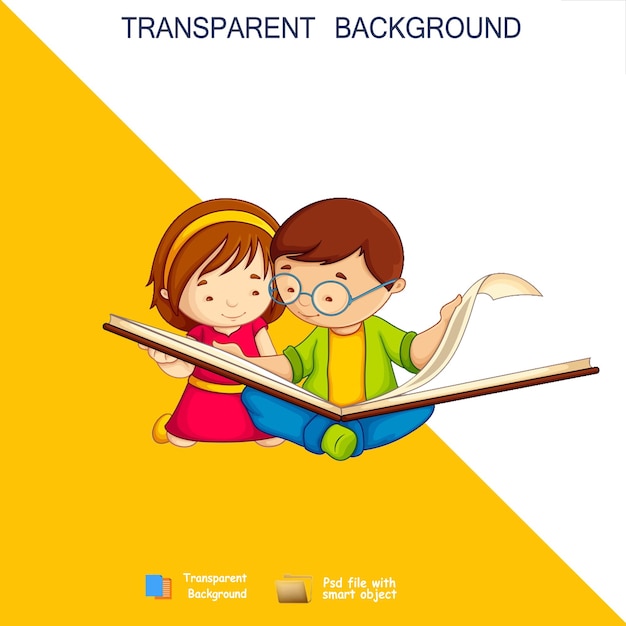 a poster for a boy and girl reading a book called transparencies