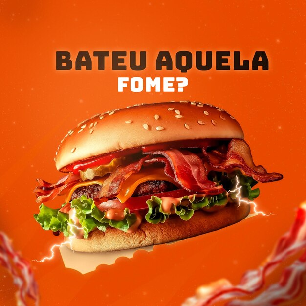 PSD a poster for a burger called  bats  on it