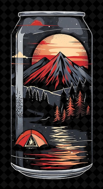 a poster for a camping tent with a mountain in the background