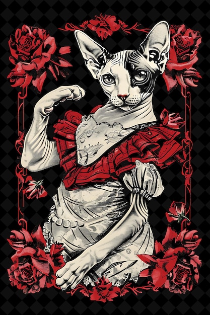 PSD a poster for a cat called the cat with a red ribbon