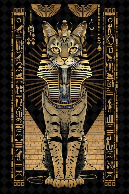 PSD a poster for a cat called the king of the pyramid