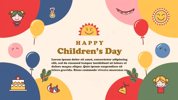 PSD a poster of childrens day happy day