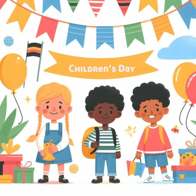 PSD a poster of childrens day happy day