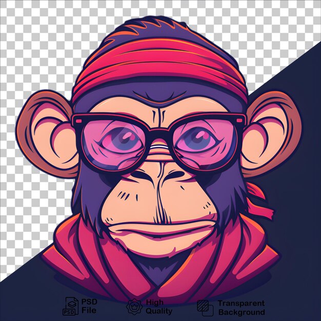 a poster for a chimpanzee with glasses and a scarf