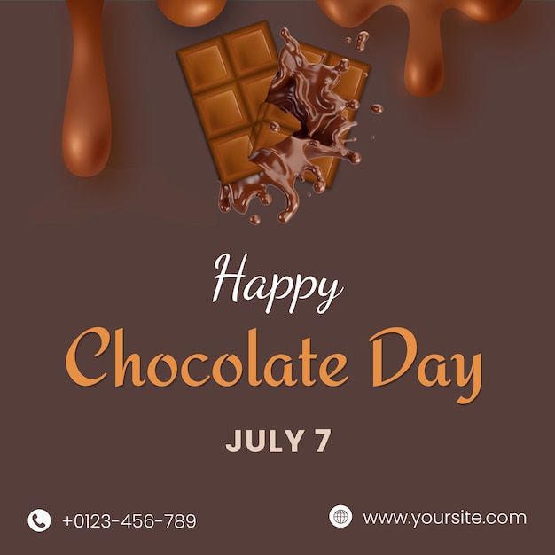 a poster for chocolate day with chocolates