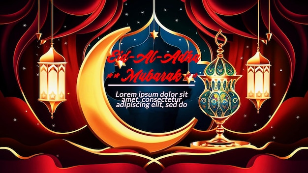 A poster for a circus with a moon and a red curtain