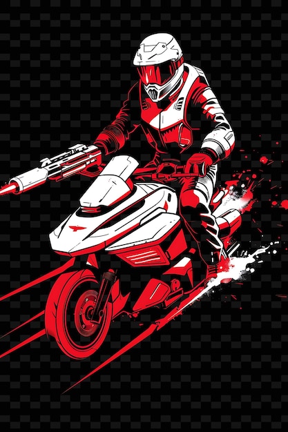 PSD a poster for a comic book character on a motorcycle