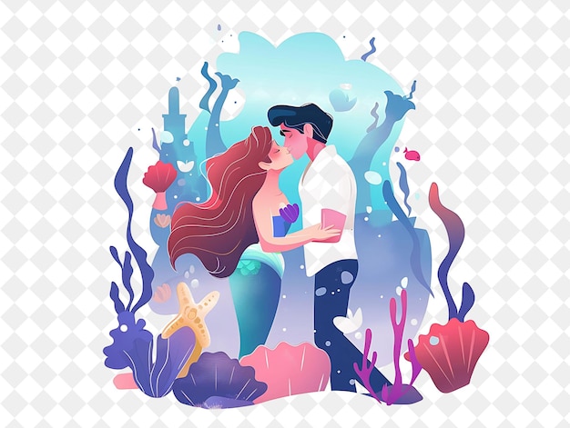 a poster for a couple kissing in the underwater world