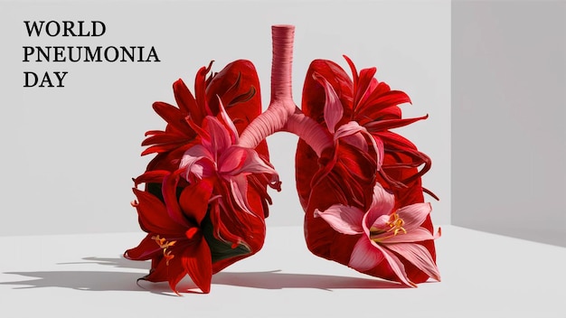 PSD poster design for pneumonia with lungs