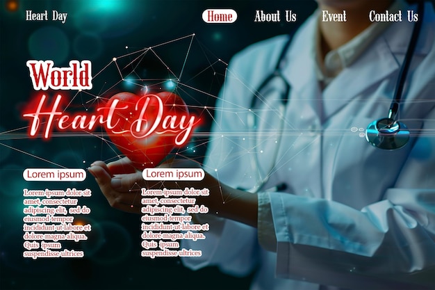 PSD a poster for a doctor who is holding a heart that says quot start your day quot