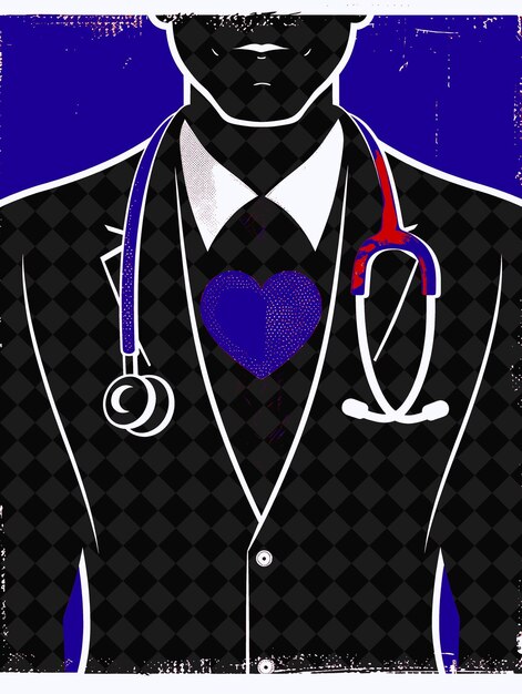 PSD a poster of a doctor with a stethoscope on it