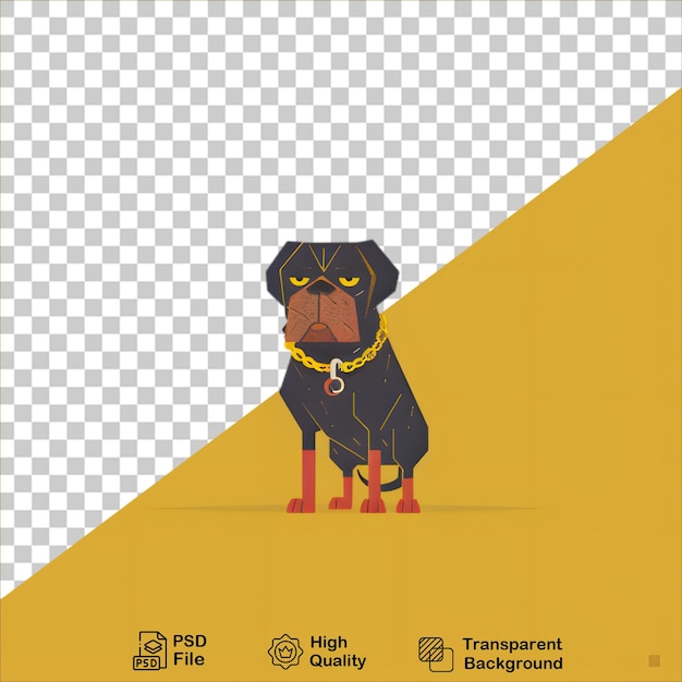 a poster for a dog called a dog with a gold chain around its neck