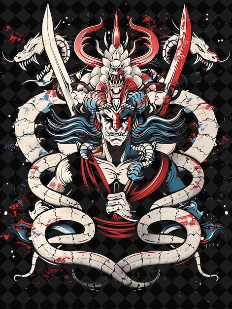 a poster for a dragon with a sword in the middle