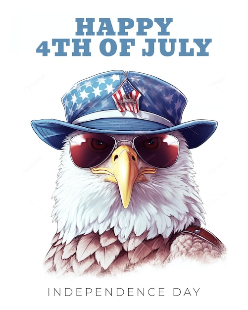 A poster of an eagle with a usa flag for Independence day concept on 4th of july