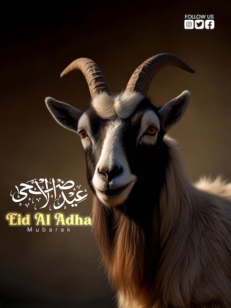 POSTER FOR EID UL ADHA GOATS WITH ABSTRACT BACKGROUND