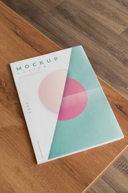 Poster on elegant magazine mock-up