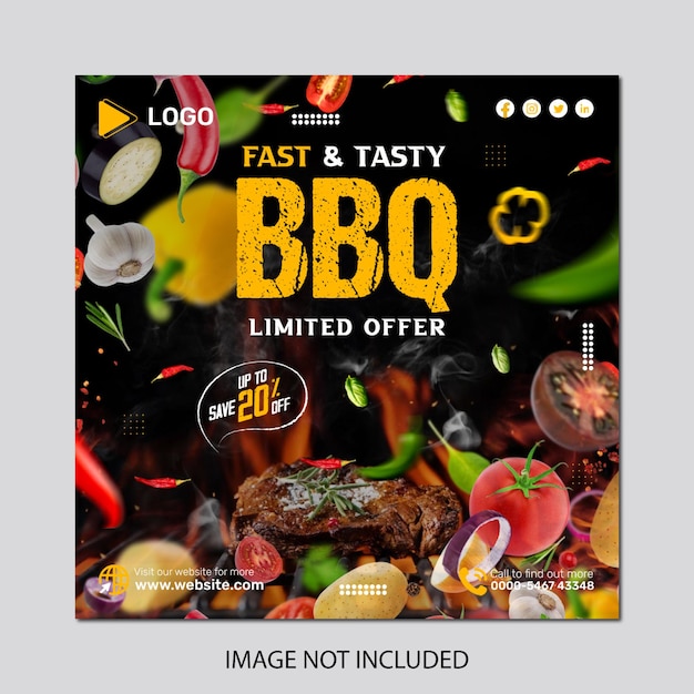 A poster for a fast and tasty bbq limited offer