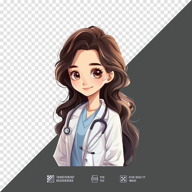 a poster for a female doctor with a stethoscope on it