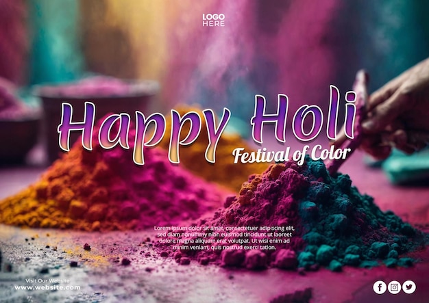 PSD a poster for the festival of colors with the words happy festival of colors