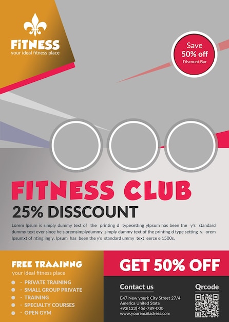 a poster for fitness club shows a fit for fitness